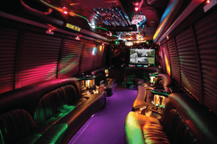 The interior of a limo rental in Peoria AZ.